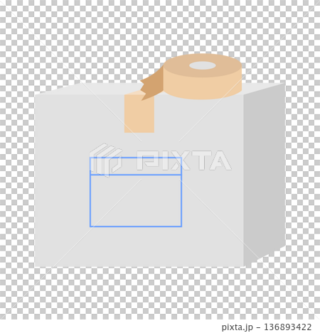 白いダンボールのイラスト 136893422