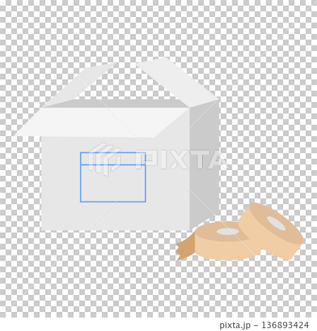 White cardboard illustration 136893424