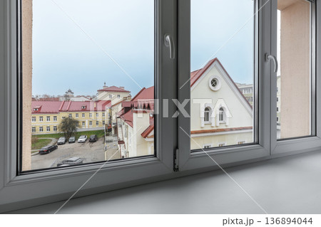 City View from the Window of a Residential Building 136894044