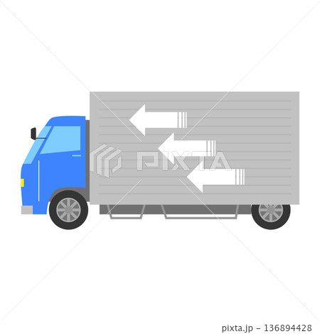 青とシルバーのトラックのイラスト 136894428