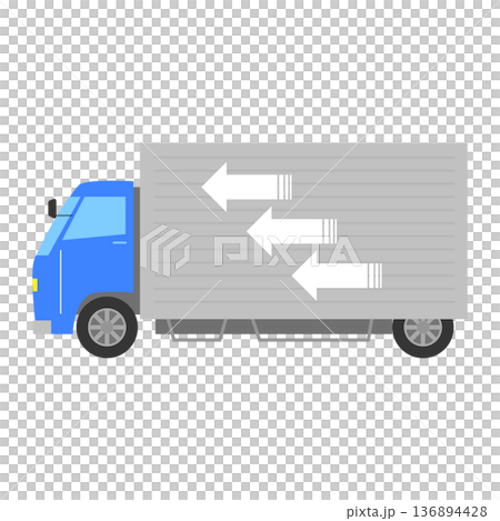 一輛藍銀色卡車的插圖 136894428