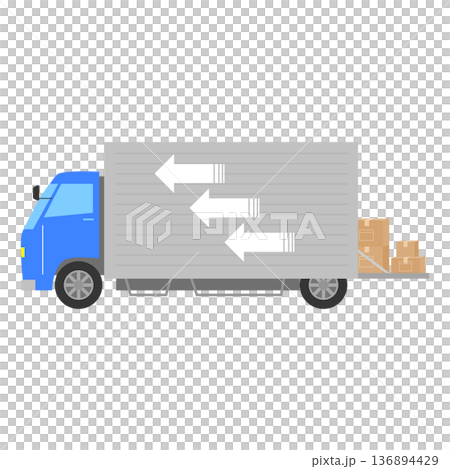 Illustration of a blue and silver truck Illustration of a blue and silver truck 136894429