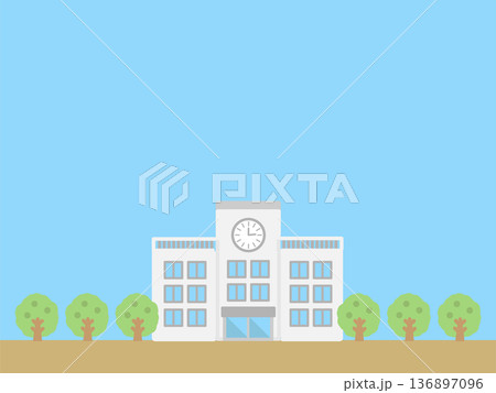 夏の学校の風景 イラスト 夏の学校の風景 イラスト 136897096