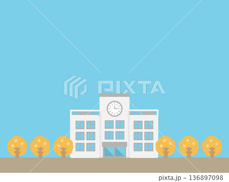 秋の学校の風景 イラスト 秋の学校の風景 イラスト 136897098