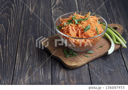 Carrot and green onion salad for healthy eating and hormonal balance Peppercorns Carrot and green onion salad for healthy eating and hormonal balance Peppercorns 136897455
