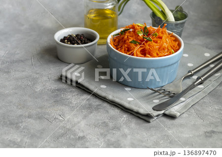 Carrot and green onion salad for healthy eating and hormonal balance Peppercorns Carrot and green onion salad for healthy eating and hormonal balance Peppercorns 136897470