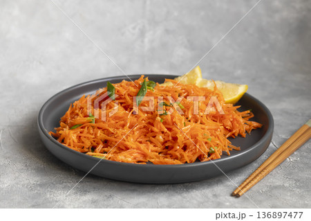 Carrot and green onion salad for healthy eating and hormonal balance Peppercorns Carrot and green onion salad for healthy eating and hormonal balance Peppercorns 136897477