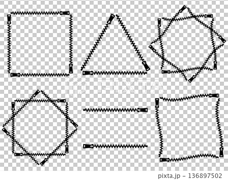 Set of 6 zipper frames (black) 136897502