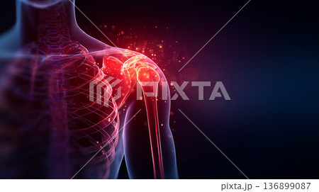 医療イメージ　 肩の痛み 136899087