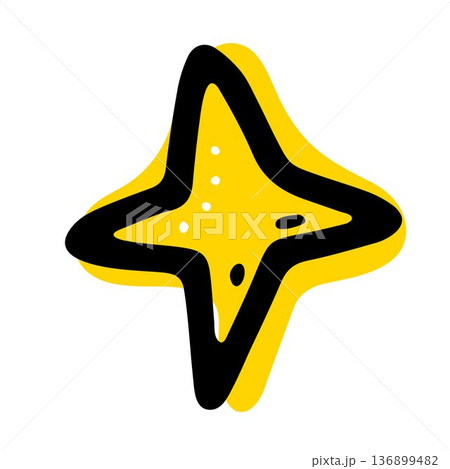 Space doodle star. Hand-drawn cosmos symbol 136899482