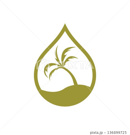 Palm oil logo vector flat design template Palm oil logo vector flat design template 136899725