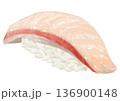 リアルなハマチ・ブリのお寿司一貫のイラスト 136900148