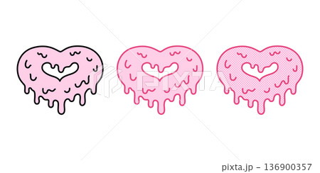 heart vector color sagging flowing splash graffiti icon valentine logo cartoon character doodle illustration clip art isolated 136900357