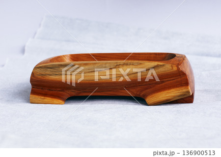 big isolated wood bowl, unique handmade kitchenware big isolated wood bowl, unique handmade kitchenware 136900513