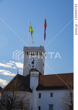 スロベニアの首都リュブリャナの都心風景 スロベニアの首都リュブリャナの都心風景 136900783