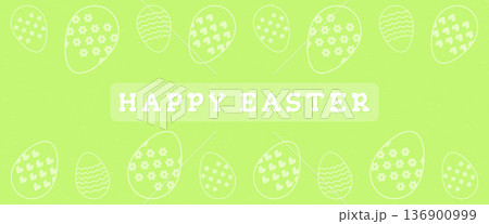 Happy Easter lime green banner with white egg patterns vector illustration. Happy Easter lime green banner with white egg patterns vector illustration. 136900999
