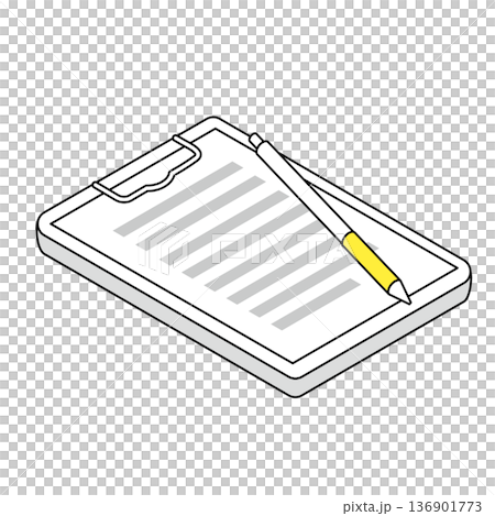 活頁夾和鋼筆的簡單插圖 136901773