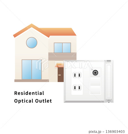 シンプルなイラスト_住宅用光コンセント シンプルなイラスト_住宅用光コンセント 136903403