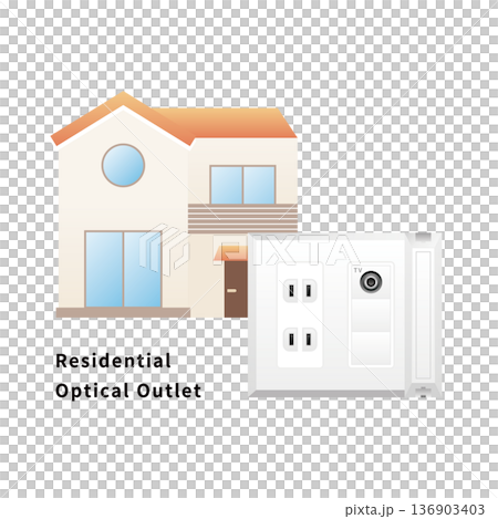 シンプルなイラスト_住宅用光コンセント シンプルなイラスト_住宅用光コンセント 136903403