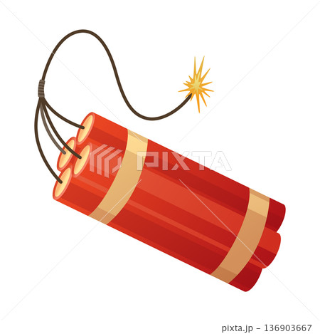 Dynamite bomb. Dynamite stick. Retro pop art style. Cartoon comic vector illustration 136903667