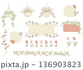 かわいいボタニカルフレームセット かわいいボタニカルフレームセット 136903823