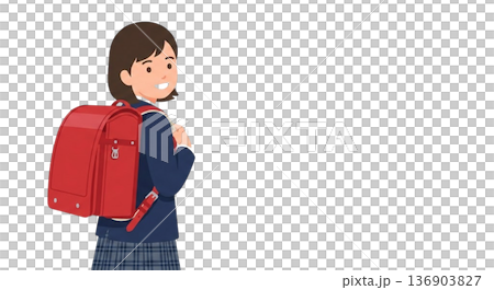 背著嶄新的書包,回頭望去,臉上帶著微笑(經典畫面) 背著嶄新的書包,回頭望去,臉上帶著微笑(經典畫面) 136903827