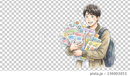 拿到一大堆俱樂部招募傳單後,既困惑又微笑。 拿到一大堆俱樂部招募傳單後,既困惑又微笑。 136903853