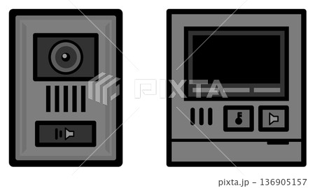 訪問者と通話や録画が出来る住宅用のインターホン 136905157