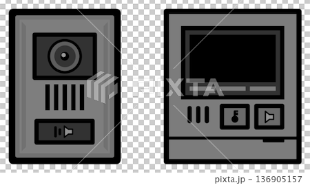 訪問者と通話や録画が出来る住宅用のインターホン 136905157