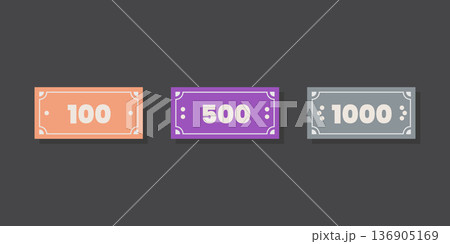 Banknote minimal symbol set. Banknote minimal symbol set. 136905169