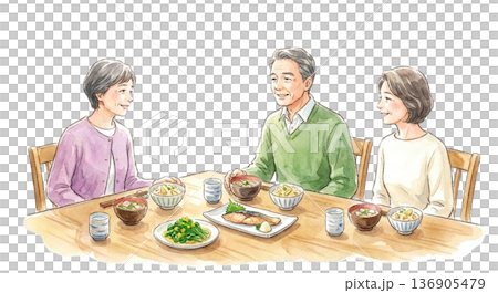 A quiet spring dinner for a couple (after their children have left home) 136905479