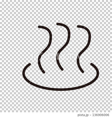 Hot spring mark simple icon set black line Japanese style steam symbol Hot spring mark simple icon set black line Japanese style steam symbol 136906006