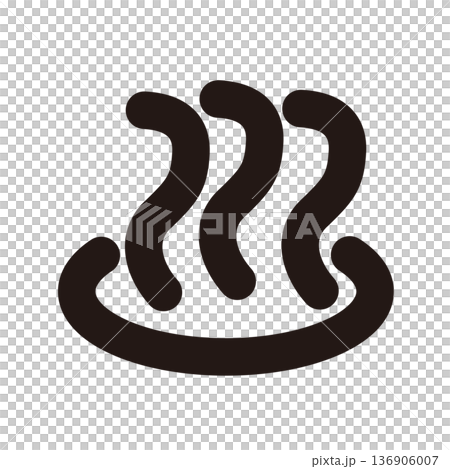 Hot spring mark simple icon set black line Japanese style steam symbol Hot spring mark simple icon set black line Japanese style steam symbol 136906007