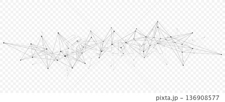 Modern digital technology background design with molecular plexus lines and dots. Futuristic network connection. Abstract mesh, big data technology, ai, science, cyberspace. 136908577