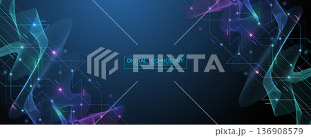 Motherboard technology circuit board background texture design. Creative idea AI banner concept for internet technology. Digital motherboard concept for poster, cover, banner, header, web template Motherboard technology circuit board background texture design. Creative idea AI banner concept for internet technology. Digital motherboard concept for poster, cover, banner, header, web template 136908579