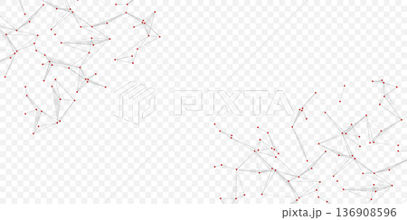 Modern digital technology background design with molecular plexus lines and dots. Futuristic network connection. Abstract mesh, big data technology, ai, science, cyberspace. 136908596