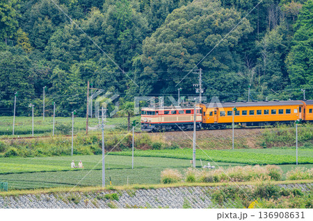 島田市の大井川鐡道の抜里駅周辺の風景(静岡県) 136908631