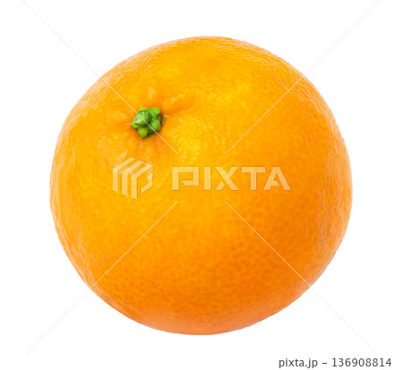 Single whole organic mandarin, tangerine or clementine fruit without shadow isolated. Single whole organic mandarin, tangerine or clementine fruit without shadow isolated. 136908814