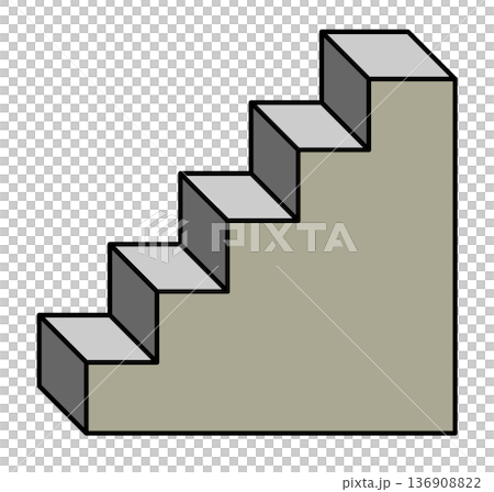 上階に上がる階段とステップのイラスト 136908822