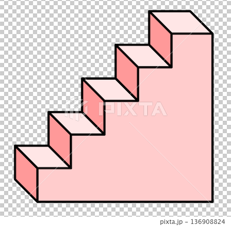 Illustration of stairs and steps leading up to the upper floors Illustration of stairs and steps leading up to the upper floors 136908824