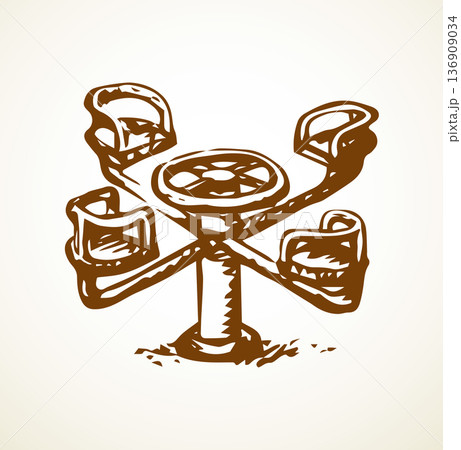 Rotary swing. Vector drawing Rotary swing. Vector drawing 136909034