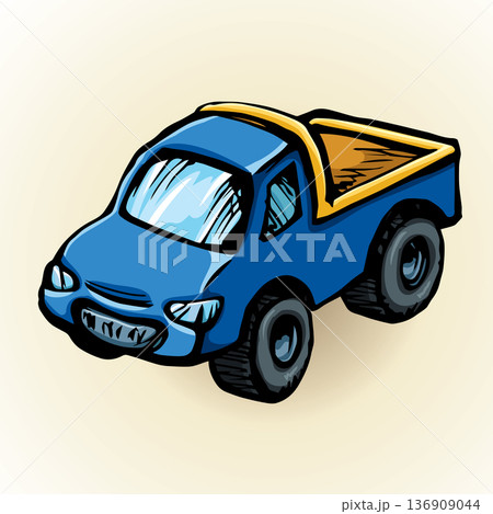 Toy car. Vector drawing Toy car. Vector drawing 136909044