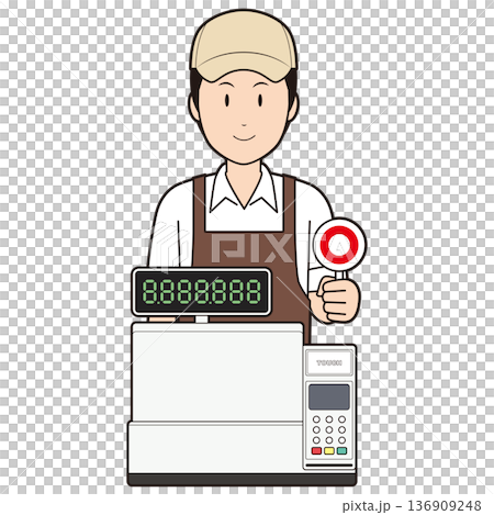 Cashier and male cafe employee ⑨ Cashier and male cafe employee ⑨ 136909248