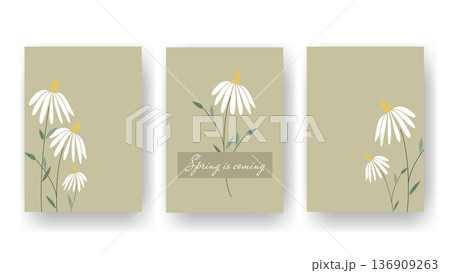 Set of vertical templates with flowers 136909263