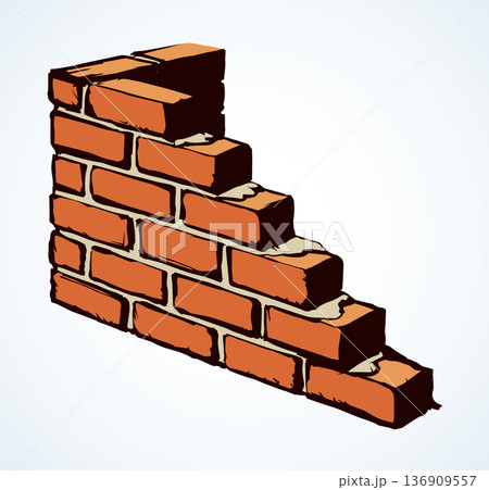 Brick wall. Vector drawing pattern Brick wall. Vector drawing pattern 136909557