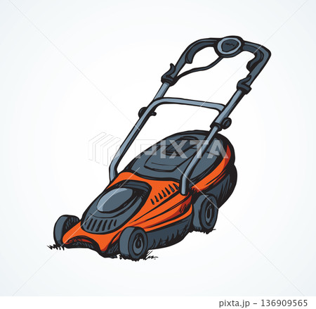 Lawn mower. Vector drawing Lawn mower. Vector drawing 136909565