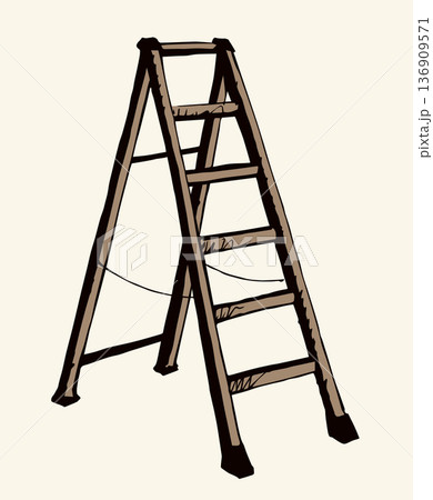 Folding stepladder. Vector drawing icon 136909571