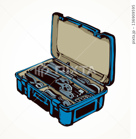 Suitcase with tools. Vector drawing Suitcase with tools. Vector drawing 136909595