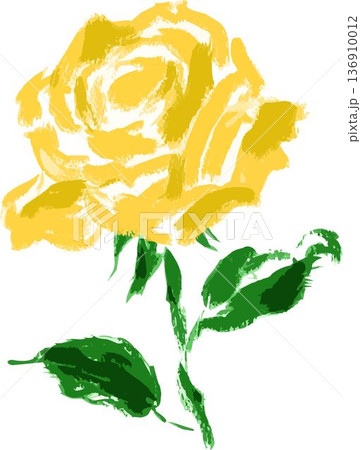 父の日のギフトに 手描き水彩風の黄色いバラ 一輪のイラスト 父の日のギフトに 手描き水彩風の黄色いバラ 一輪のイラスト 136910012