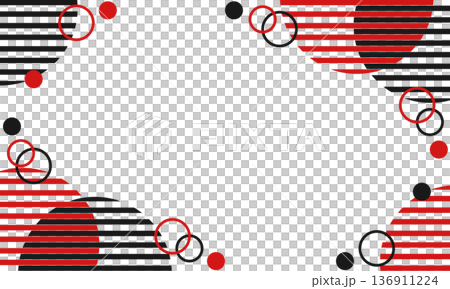 Red and black modern geometric pattern frame background with copy space 136911224